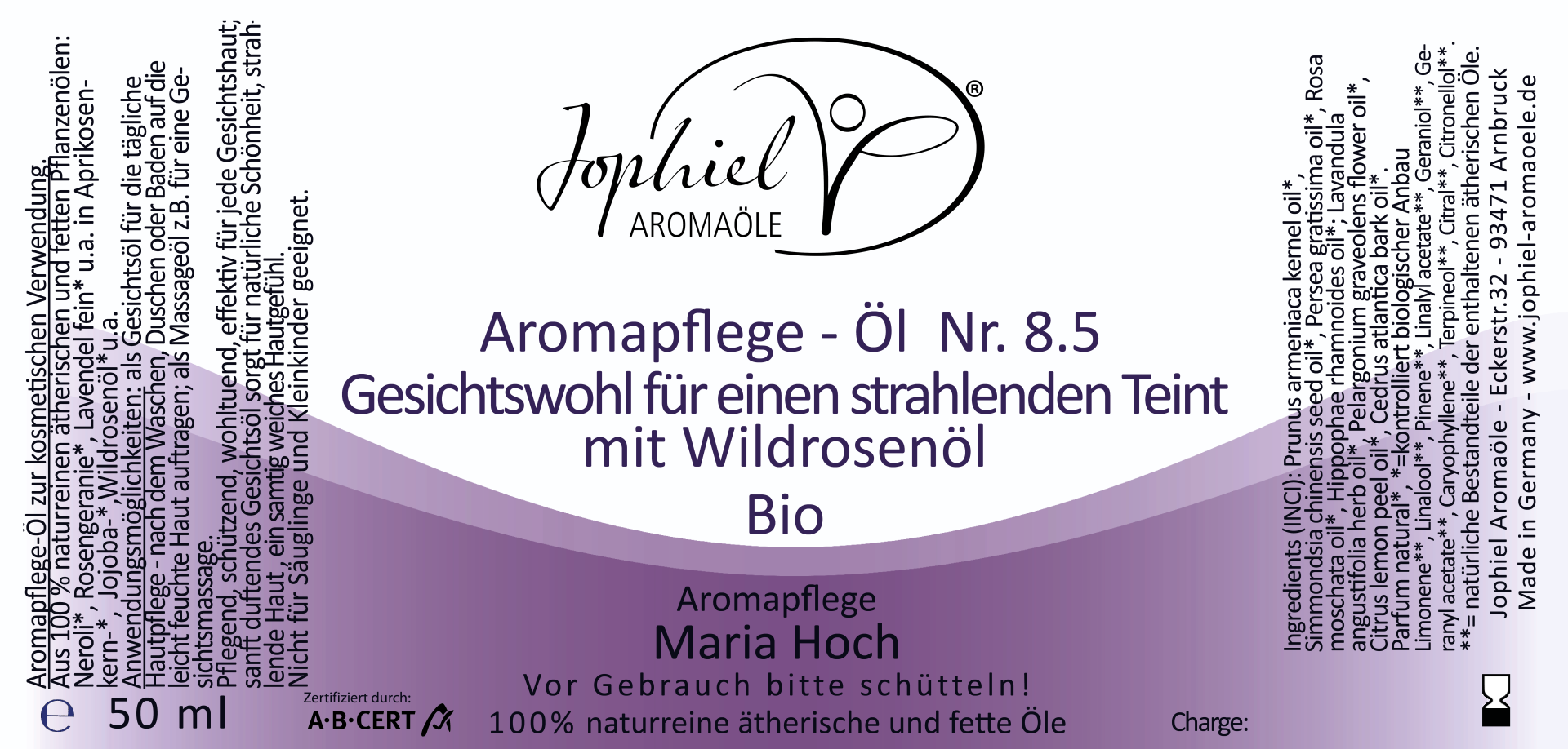 Aromapflege-Öl Nr. 08.5 Gesichtswohl Bio 50 ml
