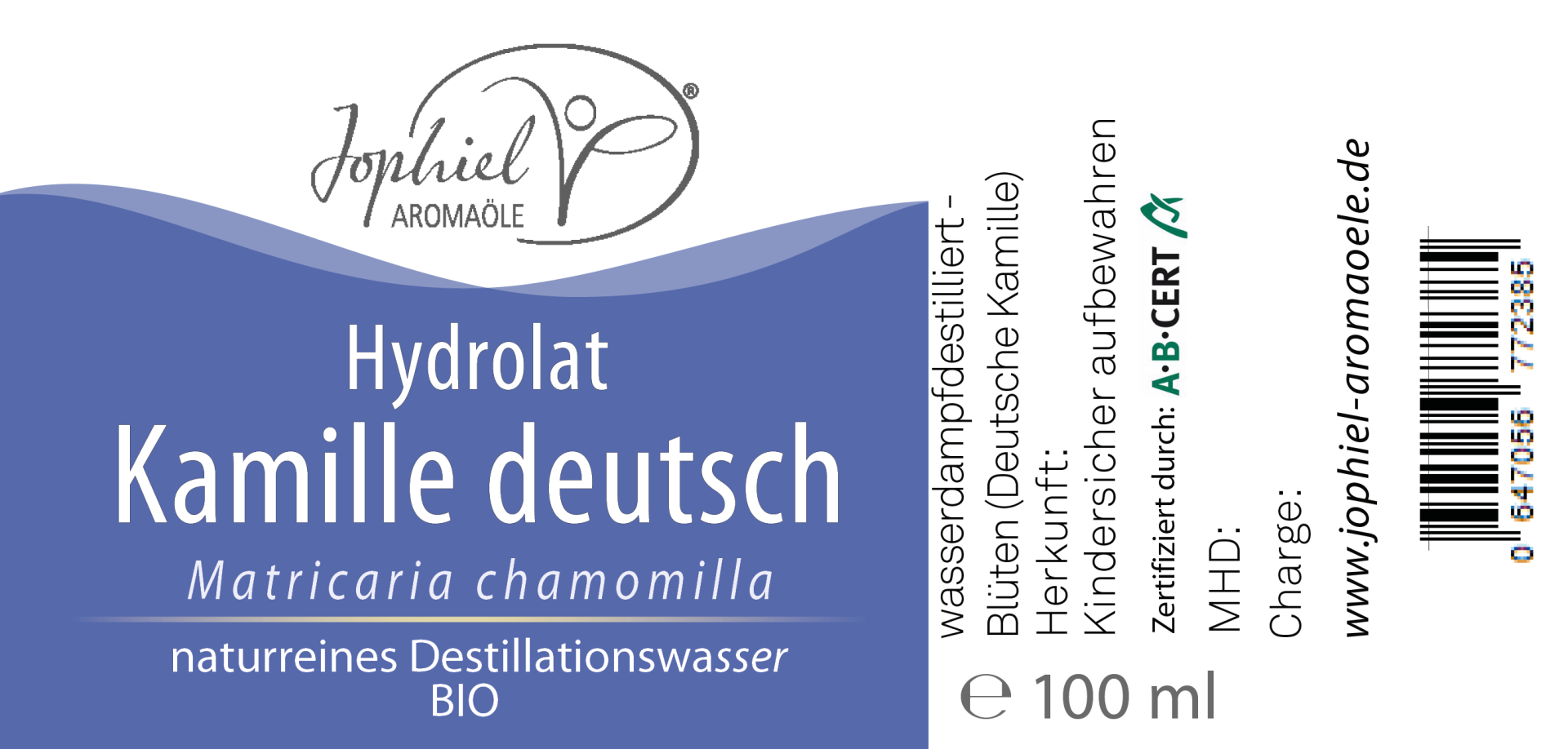 Kamille-Hydrolat deutsch Bio 100 ml mit Zerstäuber