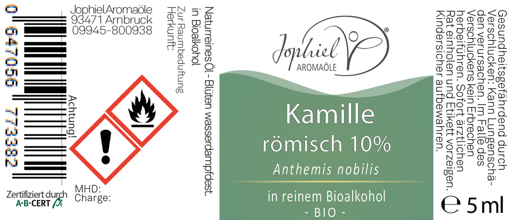 Kamille römisch 10%ig in Bioalkohol Bio 5 ml