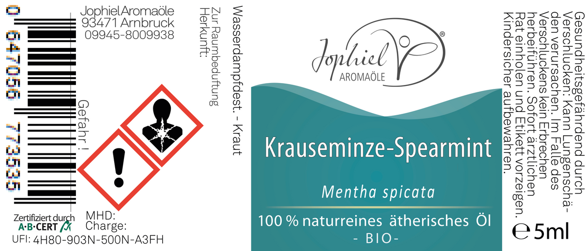 Spearmint Krauseminze Öl Bio 5 ml