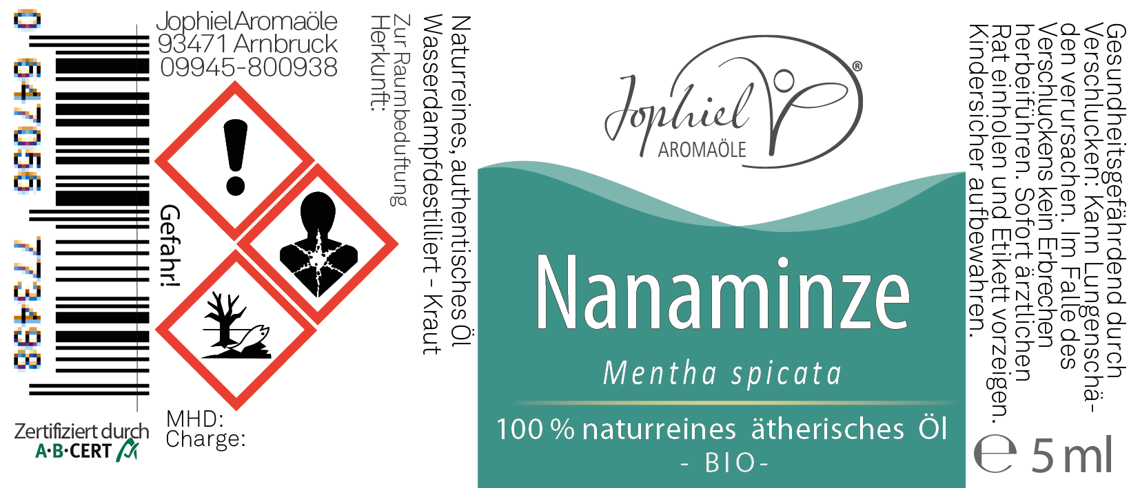 Nanaminze Öl Bio 5 ml