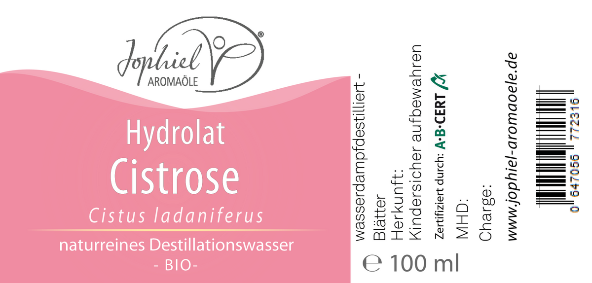 Cistrosen-Hydrolat Bio 100 ml mit Zerstäuber