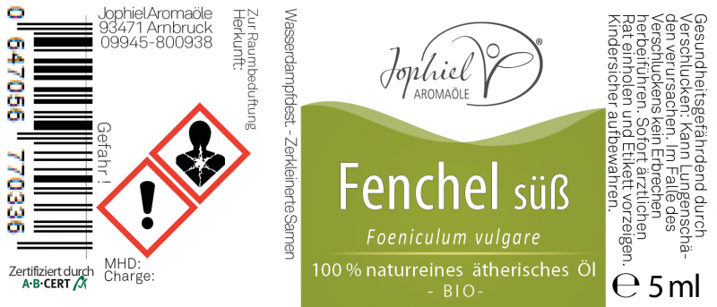 Fenchel süß Öl Bio 5 ml
