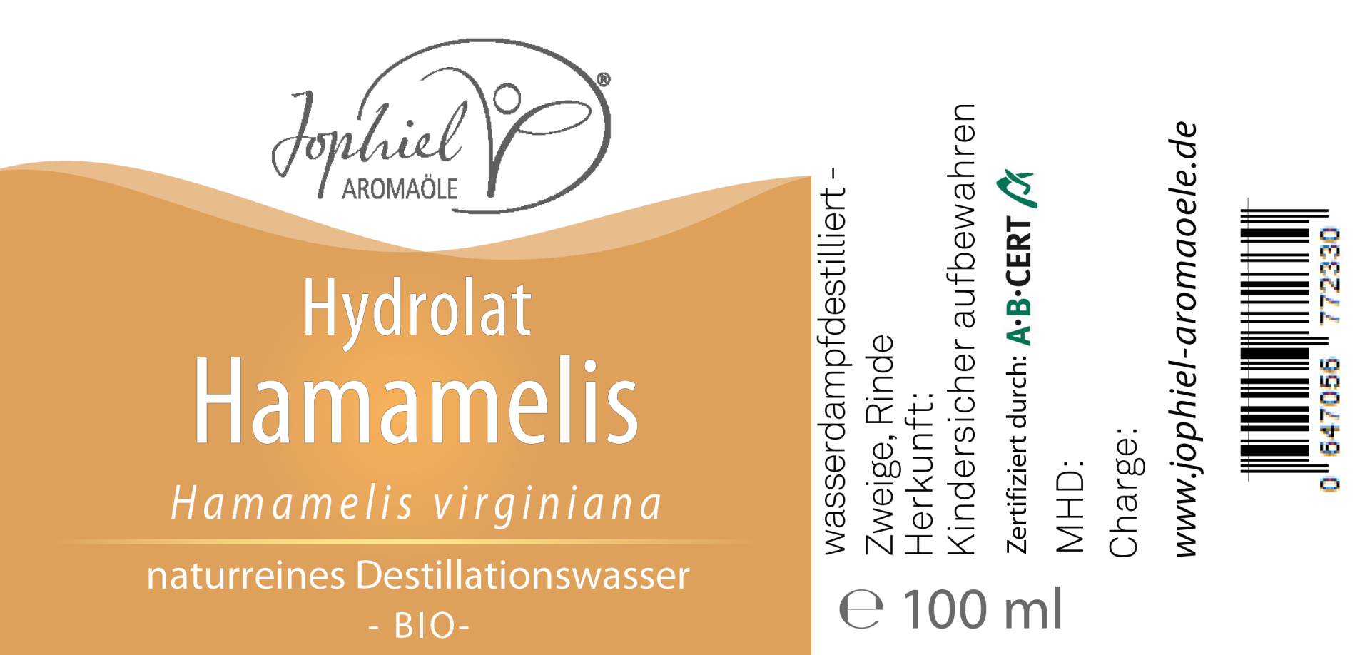 Hamamelis-Hydrolat Bio 100 ml mit Zerstäuber