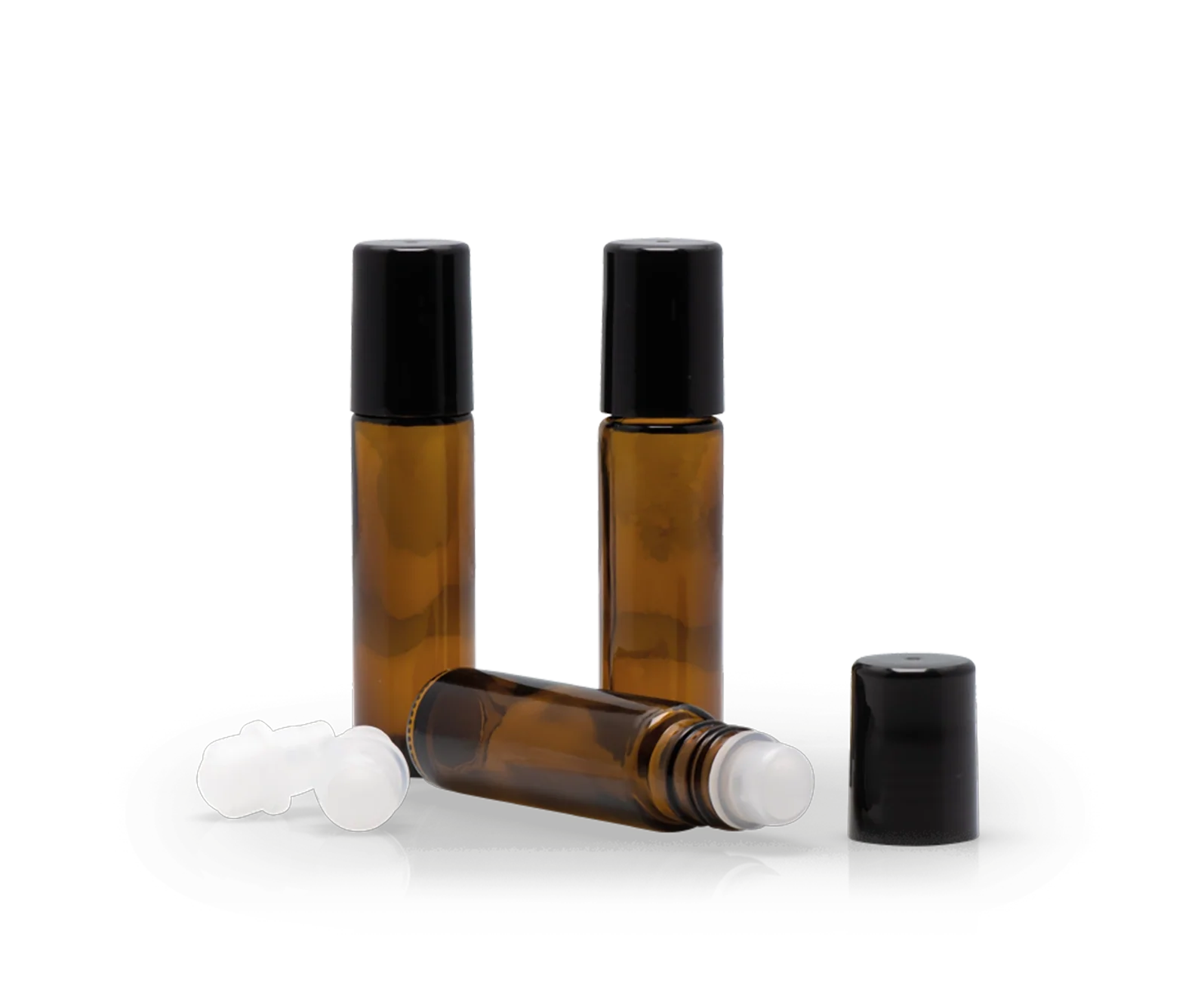 Farfalla Leergut-Set (3 Stk.) Braunglas Roll-on 10 ml mit Deckel
