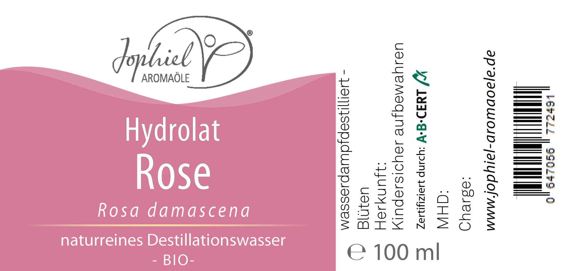 Rosen-Hydrolat Bio 100 ml mit Zerstäuber