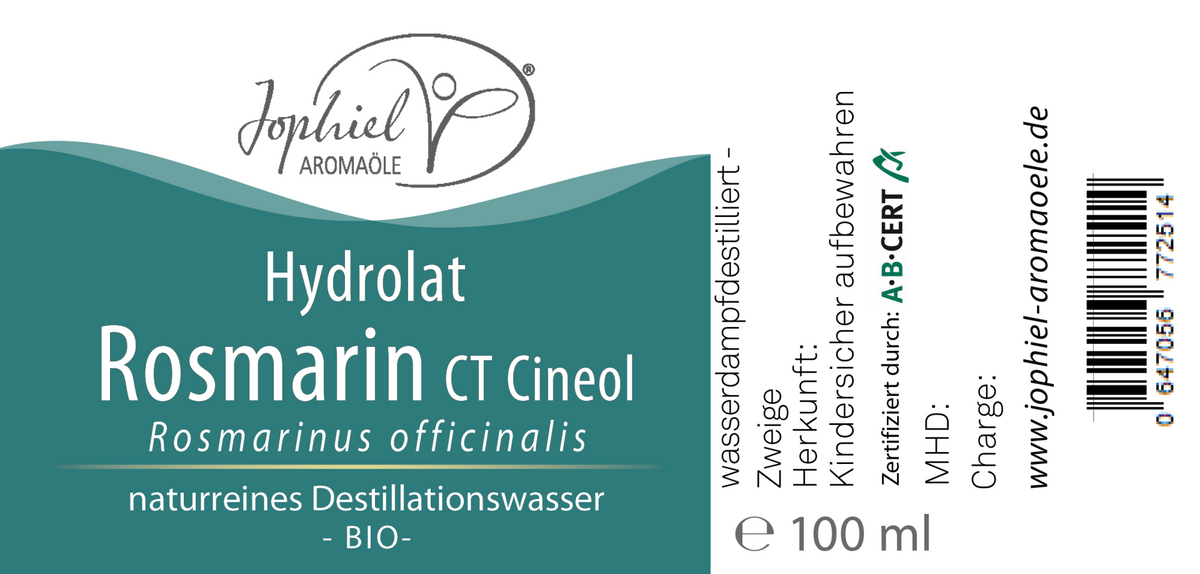Rosmarin-Hydrolat CT Cineol Bio 100 ml mit Zerstäuber