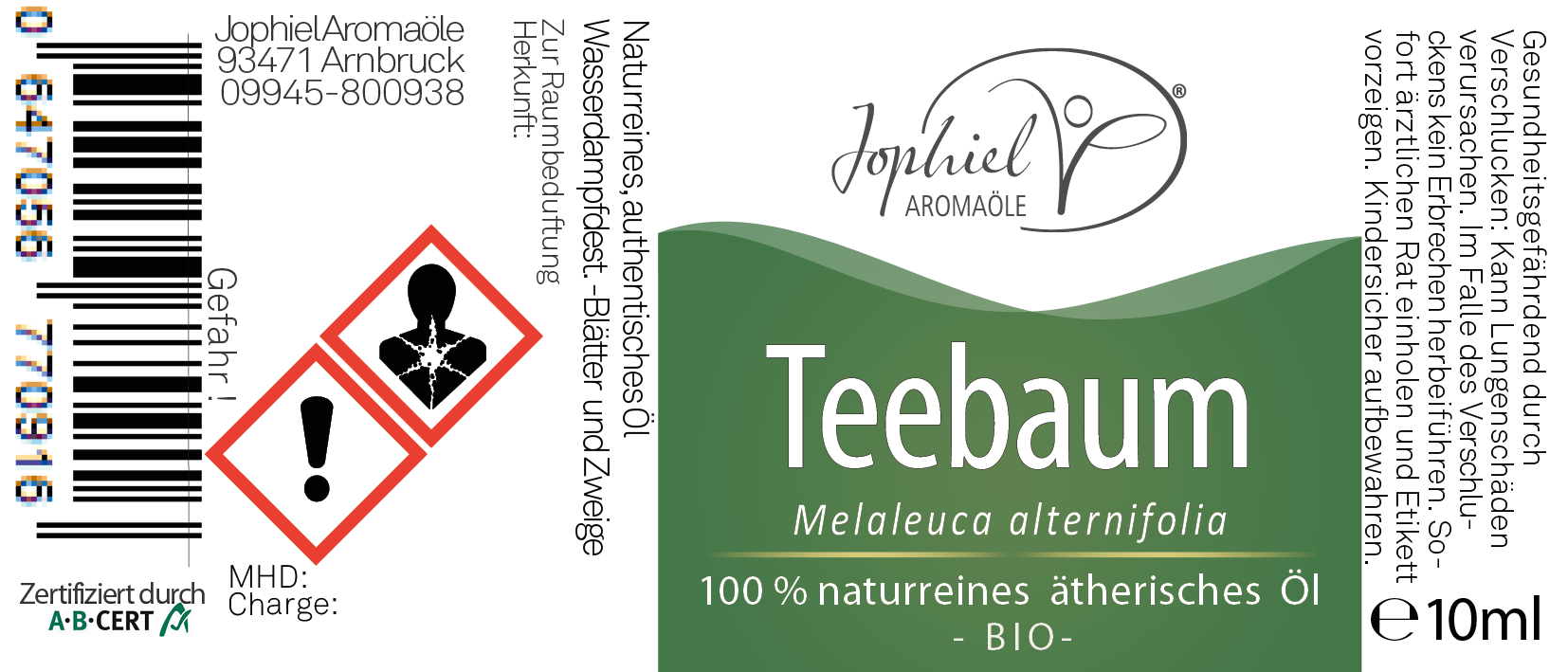 Teebaum Öl Bio 10 ml